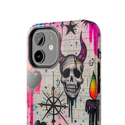 Skull Occult Neon Drip Pastel Goth Tough Phone Case LavenderCeleste