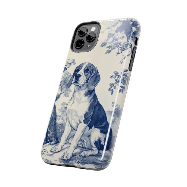 Blue Toile Beagle Country Scenic Tough Phone Case LavenderCeleste