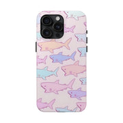 Pastel Shark Pattern Tough Phone Case Printify