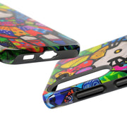 Pop Patchwork Kitty Tough Phone Case LavenderCeleste