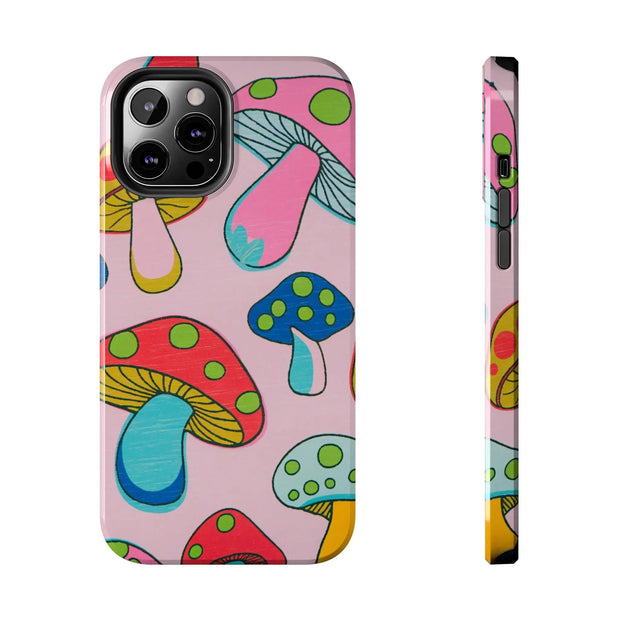 Retro Groovy Mushroom Tough Phone Case LavenderCeleste