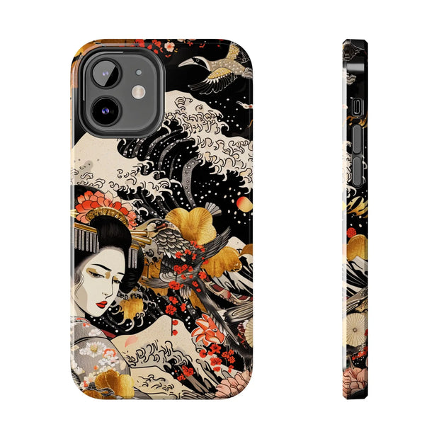 Golden Geisha Wave Japanese Art Tough Phone Case