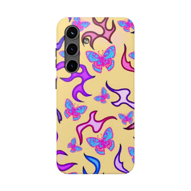 Y2K Butterfly Flames Retro Tough Phone Case LavenderCeleste
