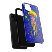 Vibrant Neon Jellyfish Cosmic Sea Tough Phone Case
