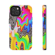 Psychedelic Rainbow Drip Tough Phone Case LavenderCeleste