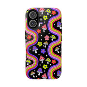 Groovy Mushroom Rainbow Tough Phone Case LavenderCeleste