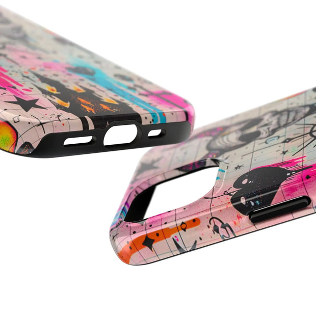 Skull Occult Neon Drip Pastel Goth Tough Phone Case LavenderCeleste