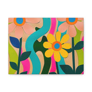 Groovy Paper Cut Flower Matte Canvas Art Printify