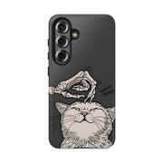 Skeleton Scratch Cat Gothic Humor Tough Phone Case LavenderCeleste
