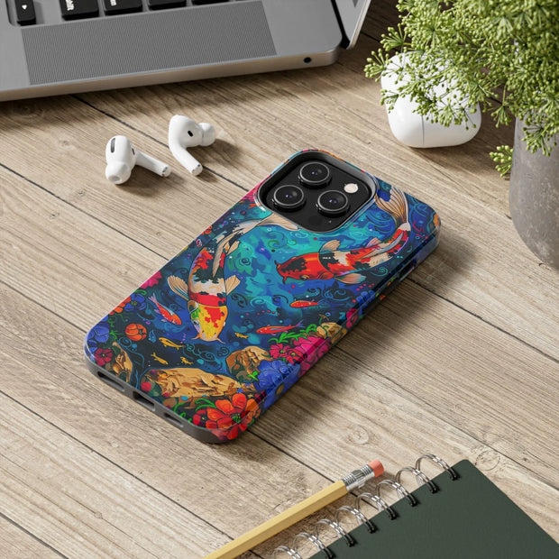 Vibrant Koi Pond Pop Art Tough Phone Case
