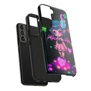 Kawaii Gothic Succubus Neon Heart Tough Phone Case