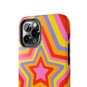 Retro Rainbow Star Groovy Tough Phone Case LavenderCeleste
