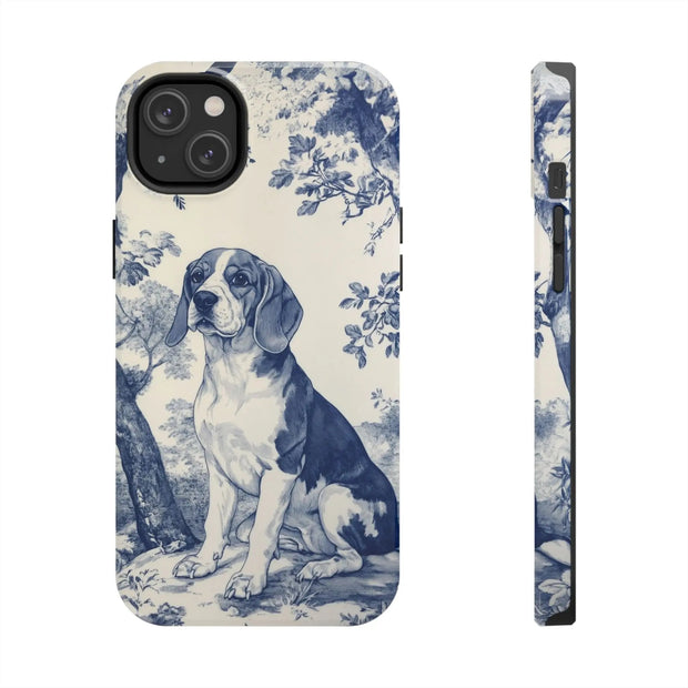 Blue Toile Beagle Country Scenic Tough Phone Case LavenderCeleste