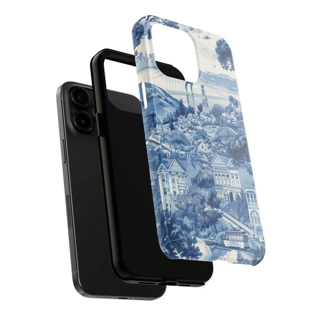San Francisco Toile de Jouy Scenic Tough Phone Case LavenderCeleste