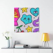 Kawaii Lava Lamp Sad Cloud Snake Matte Canvas Print LavenderCeleste