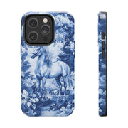 Blue Toile Horse Country Scenic Tough Phone Case LavenderCeleste