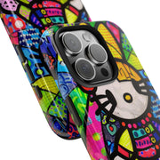 Pop Patchwork Kitty Tough Phone Case LavenderCeleste