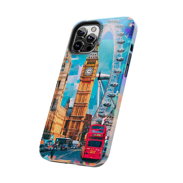 London Big Ben Collage Tough Phone Case – Vibrant City Pop Art Design