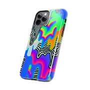 Trippy Technicolor Drip Retro Tough Phone Case LavenderCeleste
