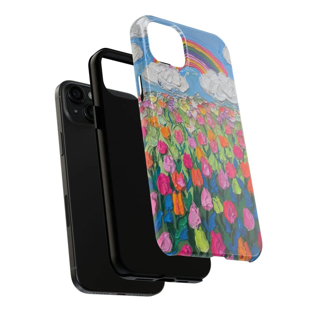 Rainbow Tulip Field Tough Phone Case LavenderCeleste