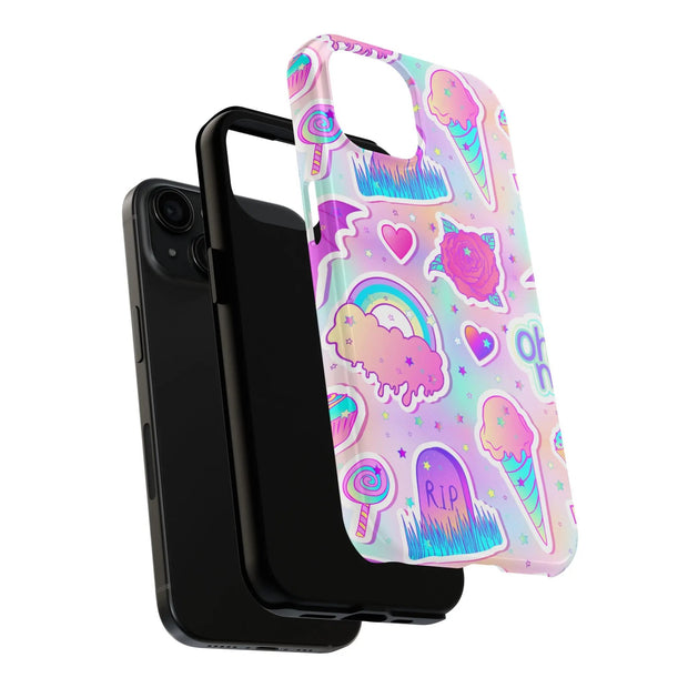 Pastel Goth Kawaii Graveyard Tough Phone Case LavenderCeleste
