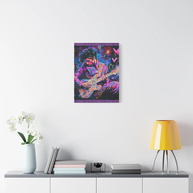 Electric Purple Guitar Legend Matte Canvas Art Printify