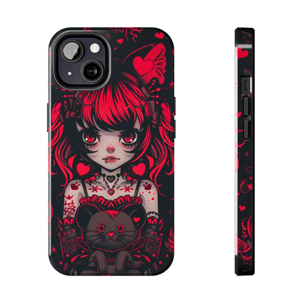 Kawaii Gothpunk Red Heart Tough Phone Case