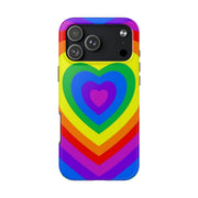 Pride Rainbow Heart Tough Phone Case LavenderCeleste