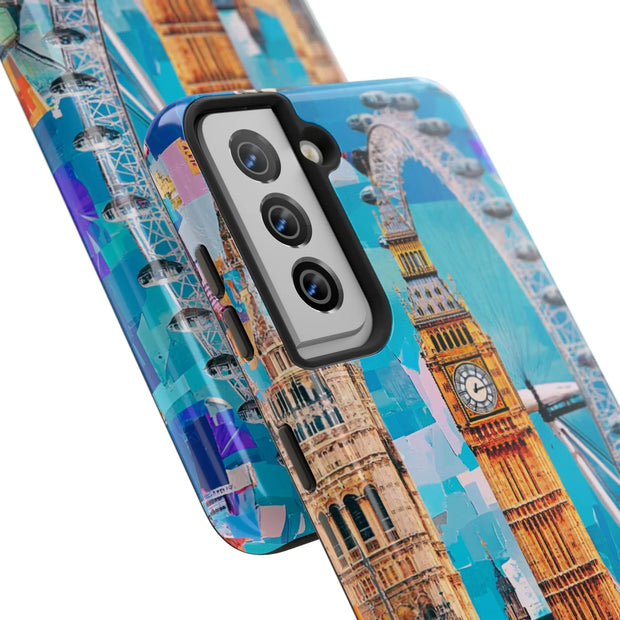 London Big Ben Collage Tough Phone Case – Vibrant City Pop Art Design