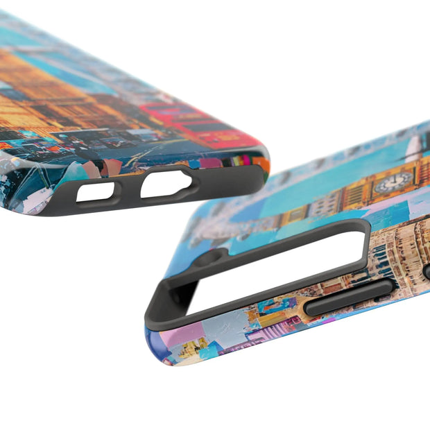 London Big Ben Collage Tough Phone Case – Vibrant City Pop Art Design