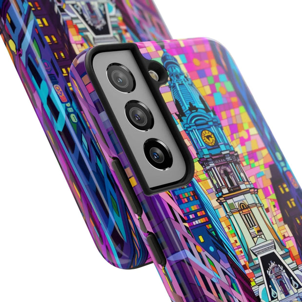 Philadelphia Pop Art Skyline Tough Phone Case LavenderCeleste