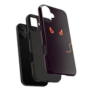Neon Devil Eyes Tough Phone Case – Minimal Dark Glow Aesthetic LavenderCeleste