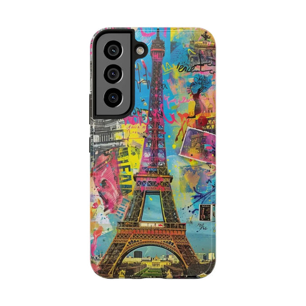 Paris Street Art Collage Tough Phone Case LavenderCeleste