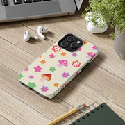 Retro Mushroom Flower Power Tough Phone Case LavenderCeleste