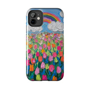 Rainbow Tulip Field Tough Phone Case LavenderCeleste