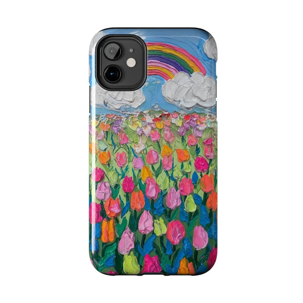 Rainbow Tulip Field Tough Phone Case LavenderCeleste