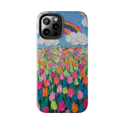 Rainbow Tulip Field Tough Phone Case LavenderCeleste