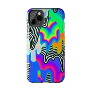 Trippy Technicolor Drip Retro Tough Phone Case LavenderCeleste