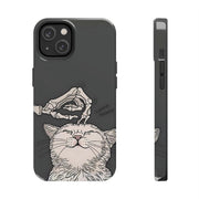 Skeleton Scratch Cat Gothic Humor Tough Phone Case LavenderCeleste