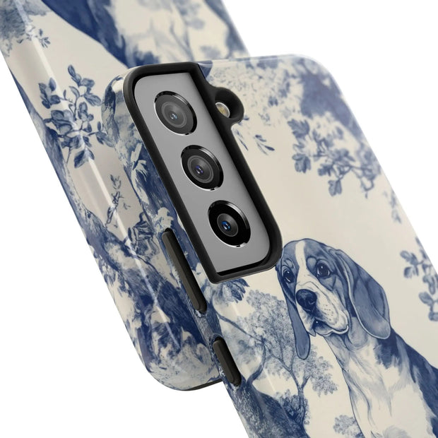 Blue Toile Beagle Country Scenic Tough Phone Case LavenderCeleste
