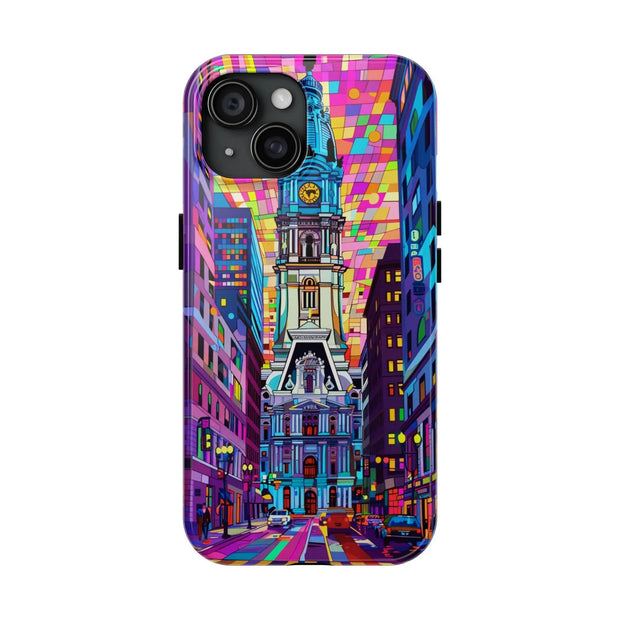 Philadelphia Pop Art Skyline Tough Phone Case LavenderCeleste