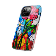 January Carnation Stained Glass Birth Flower Tough Phone Case