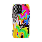 Psychedelic Rainbow Drip Tough Phone Case LavenderCeleste