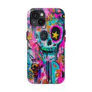 Graffiti Skull Neon Art Tough Phone Case LavenderCeleste