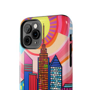Tulsa Oklahoma Retro Pop Skyline Tough Phone Case LavenderCeleste