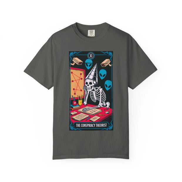 The Conspiracy Theorist Skeleton Tarot Comfort Colors Tee LavenderCeleste