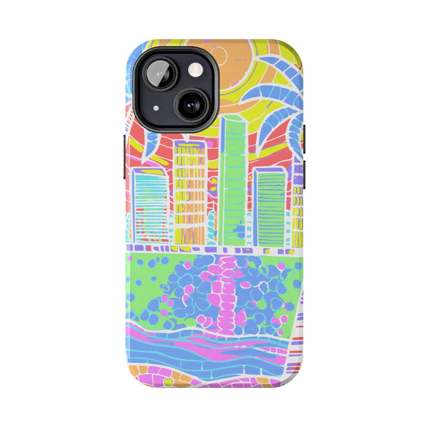 South Beach Miami Mosaic Art Tough Phone Case LavenderCeleste