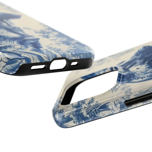 Blue Toile German Shepherd Scenic Tough Phone Case LavenderCeleste