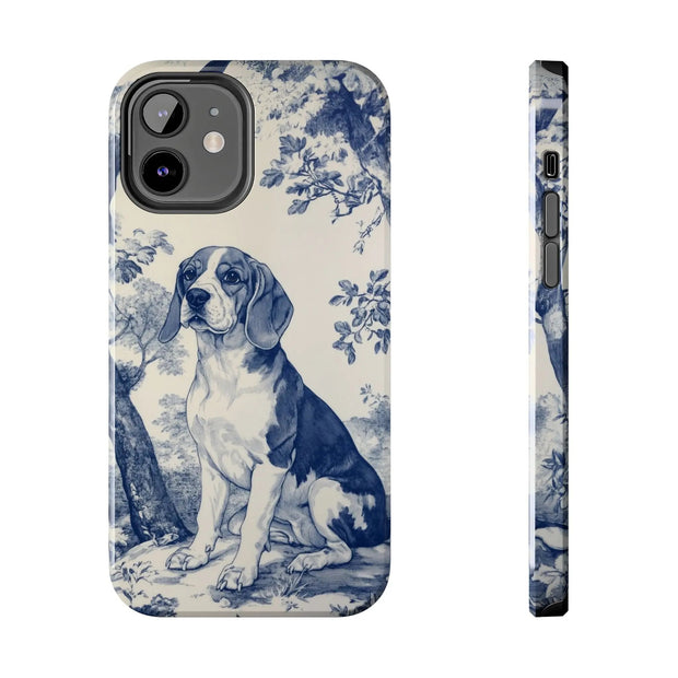 Blue Toile Beagle Country Scenic Tough Phone Case LavenderCeleste