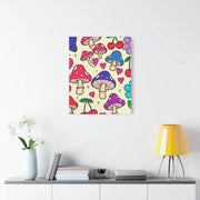 Kawaii Mushroom Cherry Flower Matte Canvas Print LavenderCeleste